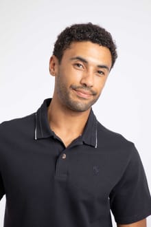 Powell Textured Polo Shirt Midnight