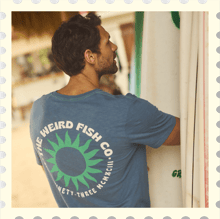 Sun Beam Back Print Graphic T-Shirt Washed Blue