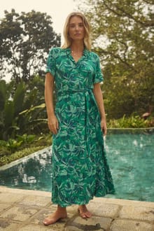 Neem Printed Shirt Dress Cactus Green
