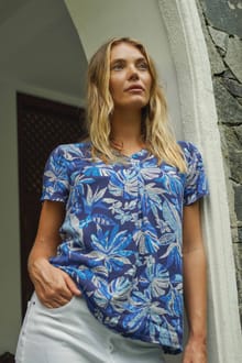 Solle Printed Blouse Blue Indigo