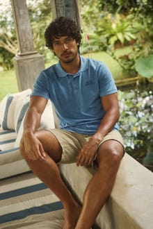 Indy Slub Polo Shirt Washed Blue