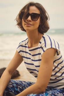 Bowe Striped Jersey T-Shirt Mazarine Blue