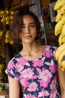 Paw Paw Printed Jersey T-Shirt Fuchsia Punch