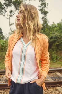 Lunenne Full Zip Cable Knit Sorbet