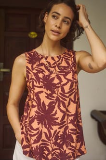 Asterin Printed Sleeveless Top Sunset