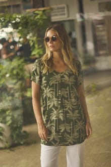 Annuri Lightweight Printed Tunic Ginko Green