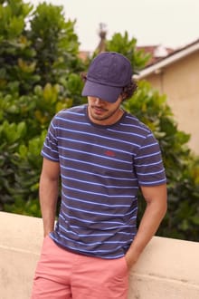 Finn Striped Branded T-Shirt Mazarine Blue