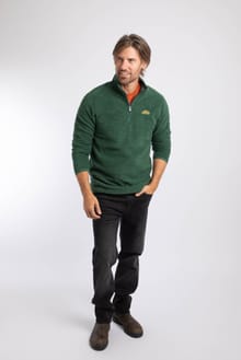 Errill 1/4 Zip Textured Fleece Laurel Green