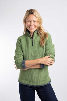 Beye 1/4 Zip Grid Fleece Irish Moss