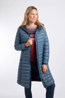 Ravinia Lightweight Padded Long-Line Jacket Ash Blue