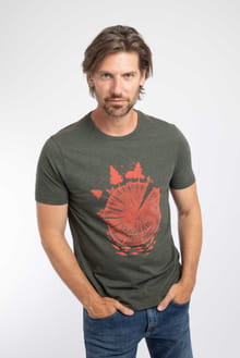 Woodsman Front Print Graphic T-Shirt Fir Green