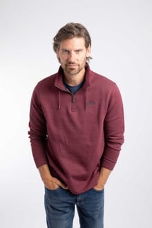 Brampton 1/4 Zip Sweatshirt Deep Crimson
