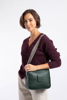 Javana Cross Body Saddle Bag Beetle Green