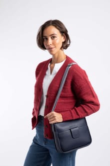 Javana Cross Body Saddle Bag Navy