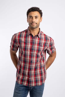 Judd Short Sleeve Check Shirt Dark Blue