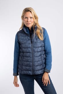 Fima Printed Showerproof Gilet Rich Navy