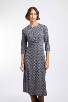 Felicity Printed Jersey Midi Dress Mood Indigo