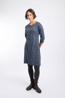 Starshine Printed Jersey Dress Rich Navy