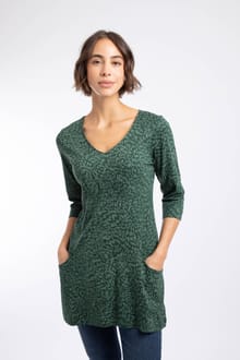 Arielle Printed Jersey 3/4 Sleeve Tunic Apple Green