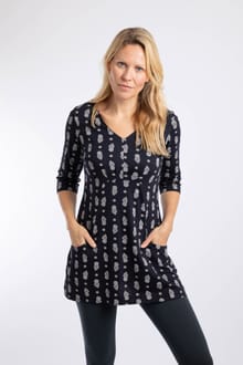 Arielle Printed Jersey 3/4 Sleeve Tunic Twilight