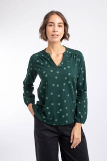 Brooke Printed V Neck Jersey Top Bamboo