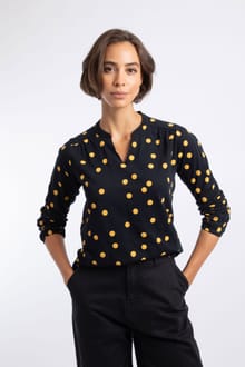 Brooke Printed V Neck Jersey Top Insignia Blue