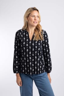 Brooke Printed V Neck Jersey Top Twilight