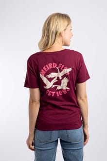 Elswyth Back Print Cotton Graphic T-Shirt Red Grape