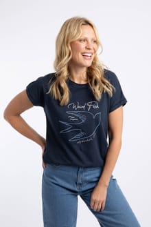 Glide Front Print Graphic T-Shirt Navy