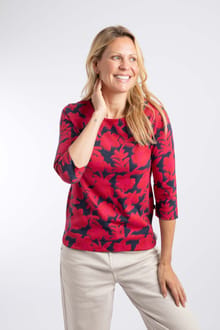 Pinto Printed Jersey T-Shirt Cranberry