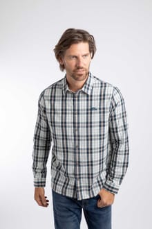 Lando Long Sleeve Check Shirt Off White