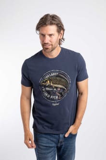 Carpe Front Print Graphic T-Shirt Navy