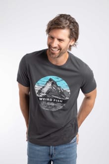 Mountain Top Front Print Graphic T-Shirt Iron Stone