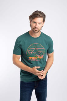 Off Grid Front Print Graphic T-Shirt Deep Teal
