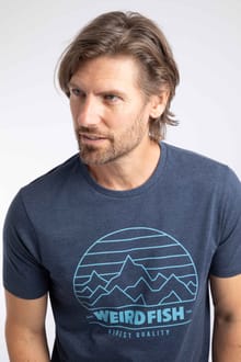 Off Grid Front Print Graphic T-Shirt Dark Blue