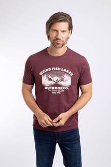 Lakes Front Print Graphic T-Shirt Red Grape