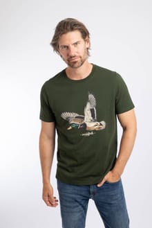 Mallard Front Print Graphic T-Shirt Duck Green