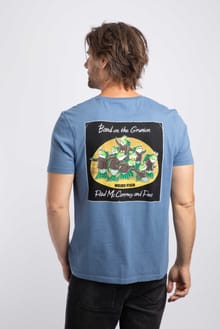 Band On The Grunion Back Print Artist T-Shirt Mid Blue