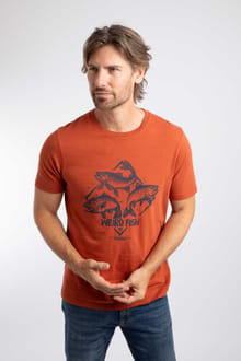 Jumping Fish Front Print Graphic T-Shirt Maple Brown