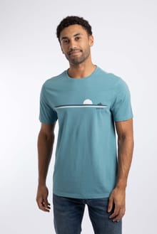 Fishing Front Print Graphic T-Shirt Smoked Blue