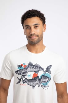 Reflection Front Print Graphic T-Shirt Dusty White