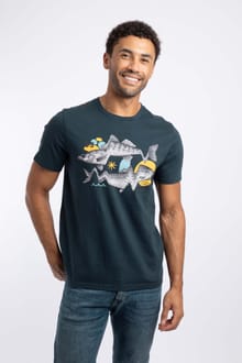 Reflection Front Print Graphic T-Shirt Navy