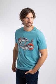 Reflection Front Print Graphic T-Shirt Smoked Blue