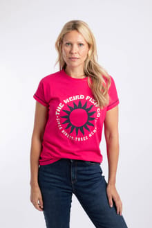 Sun Rays Front Print Graphic T-Shirt Foxglove