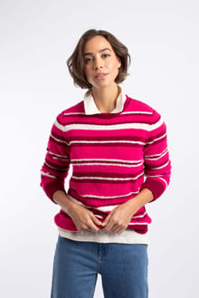 Wanda Cosy Knit Stripe Jumper Foxglove