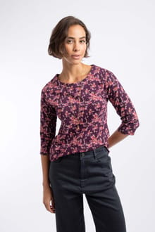 Rachel Printed Jersey T-Shirt Purple Wine