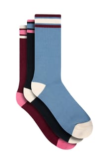Dilki Striped Boot Socks 3 Pack Navy