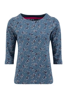 Rachel Printed Jersey T-Shirt Adriatic Blue