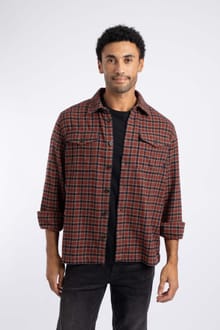 Bosco Checked Over Shirt Coffee
