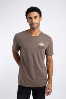 Sun Beam Back Print Graphic T-Shirt Coffee